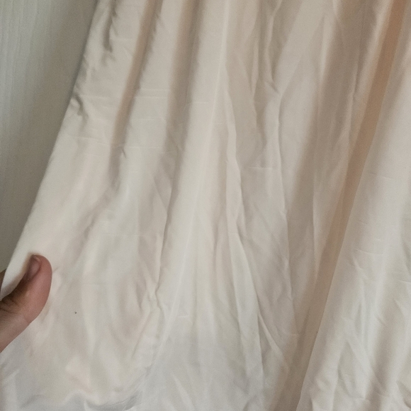 Cream Chemise with Lace Bustier and Flowy Satin Skirt - Picture 3 of 5